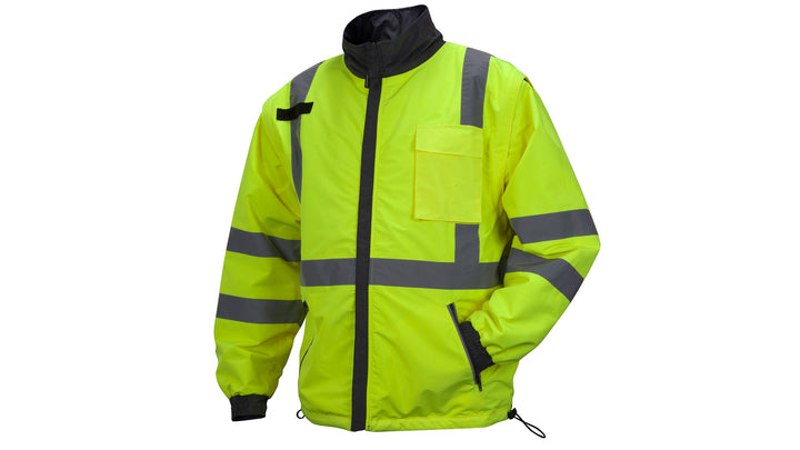 Pyramex - Winter Wear - Hi-Viz Lime Jacket 4-In-1 Reversible Windbreaker Polyester Jacke