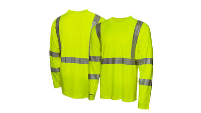 Pyramex RLP1 Long Sleeve Pullover ANSI Hi-Viz Lime T-Shirt
