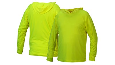 Pyramex RLPH1NS Long Sleeve Hi-Viz Lime Moisturewicking Pullover Hoodie