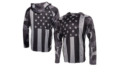Pyramex RLPHUSA Long Sleeve USA Flag Gray Moisturewicking Pullover Hoodie