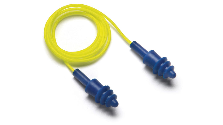 Pyramex - Earplugs - Corded triple flange re-useable plug- NRR 26db -100 pair/box - 1/Box