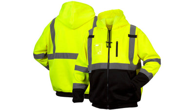 Pyramex RSZH33 Class 3 Premium Zipper Hi-Viz Lime Sweatshirt