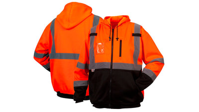 Pyramex RSZH33 Class 3 Premium Zipper Hi-Viz Orange Sweatshirt