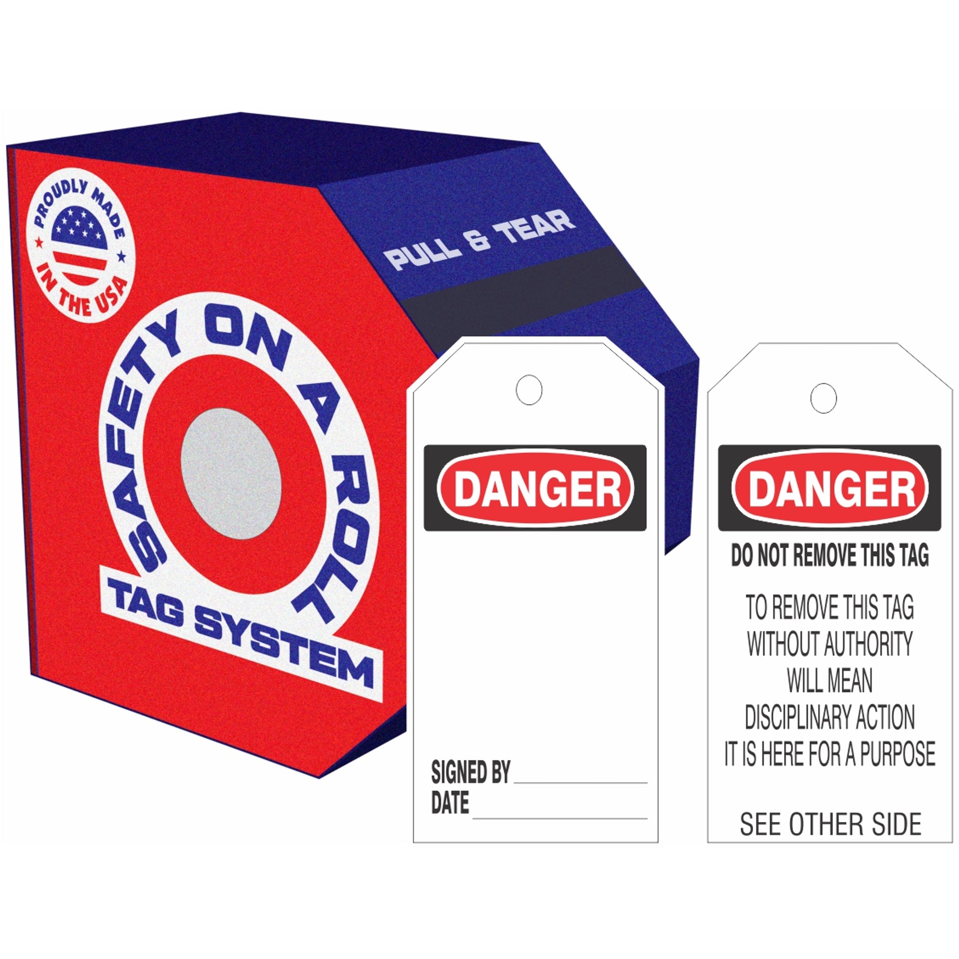 DANGER BLANK TAGS - BACK 2 - DANGER BLANK TAGS - BACK 2, 6X3, Synthetic Roll 100