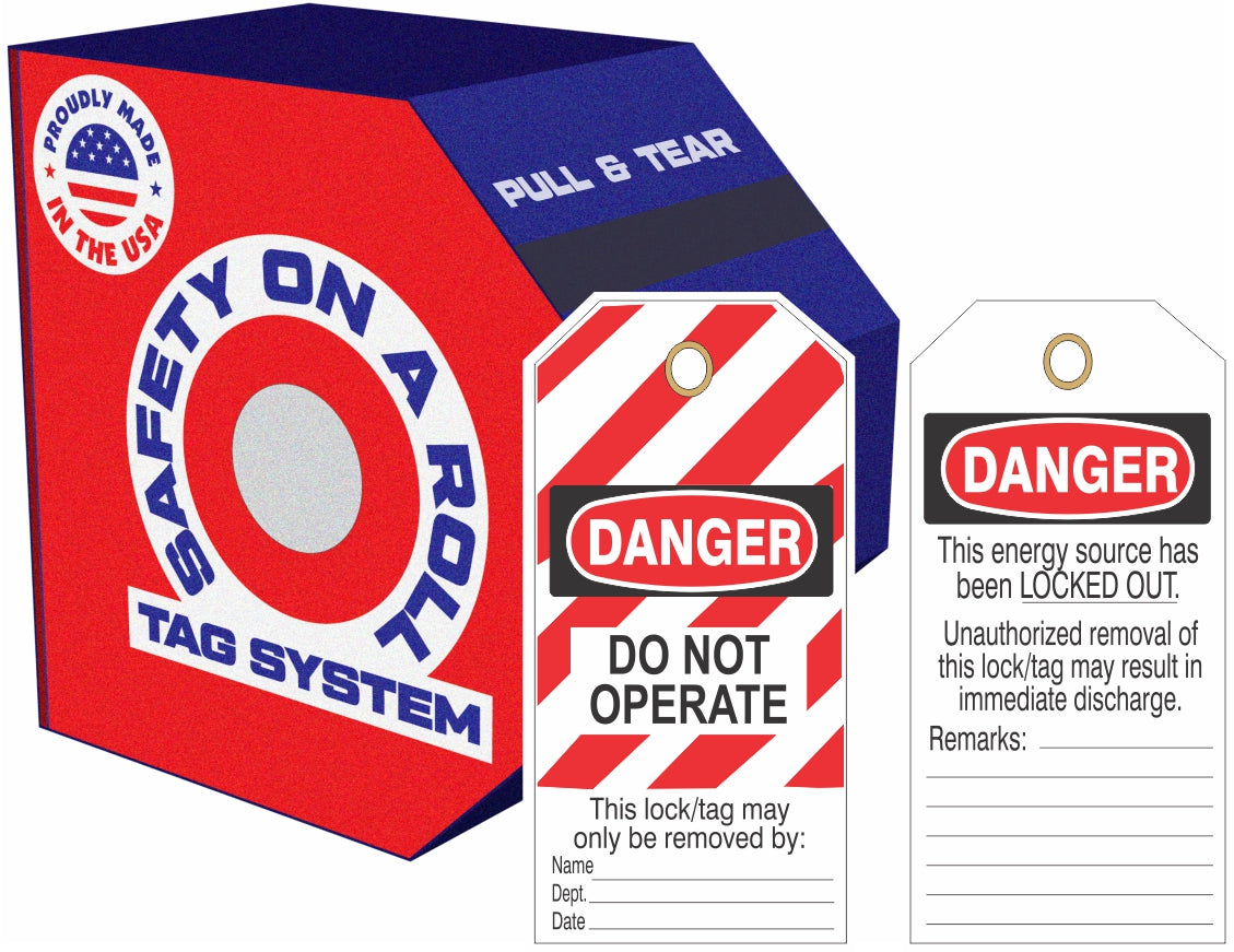 DANGER DO NOT OPERATE DATE TAGS - DANGER DO NOT OPERATE DATE TAGS, 6X3, Synthetic Roll 100