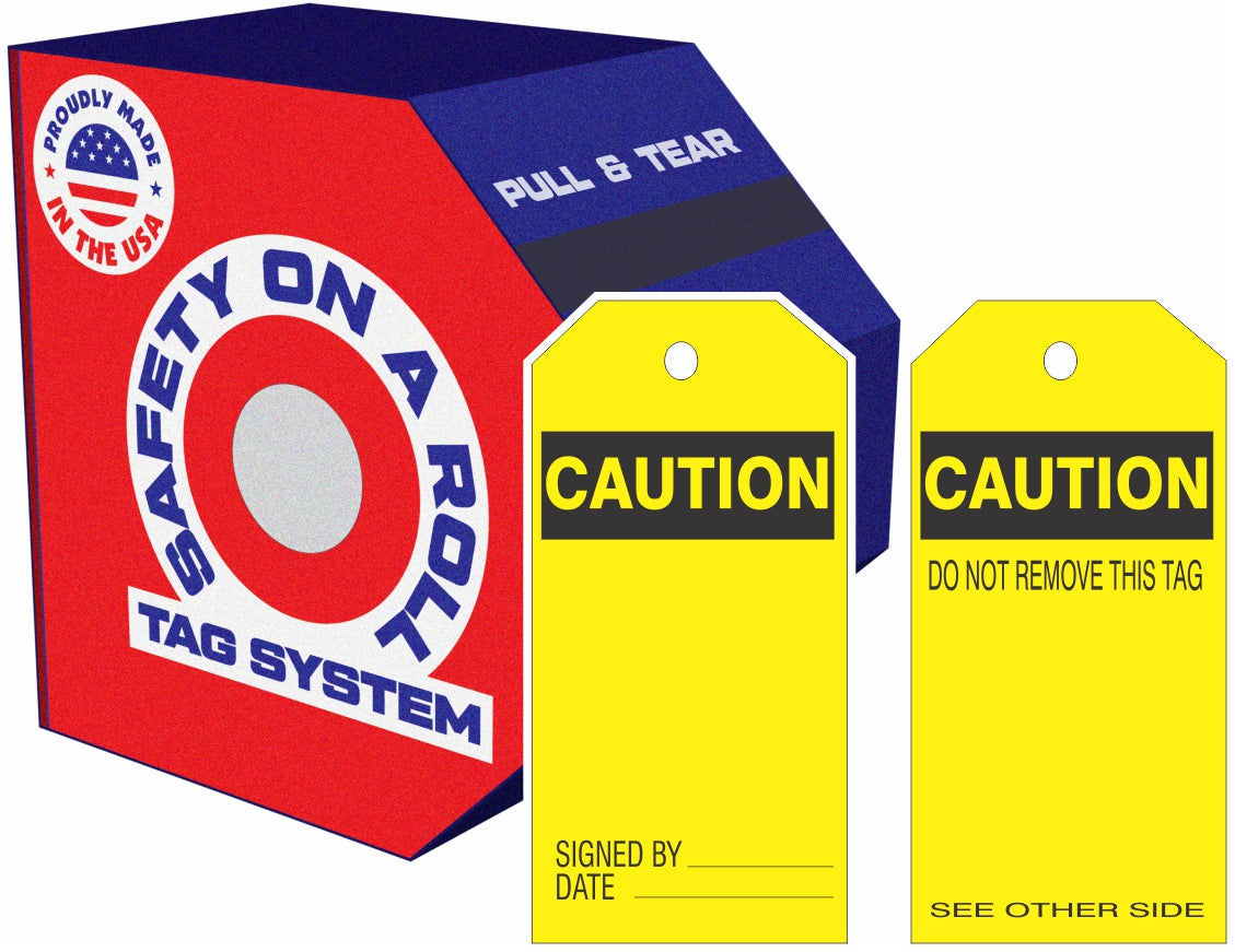 CAUTION BLANK TAG - CAUTION BLANK TAG, 6X3, Synthetic Roll 100