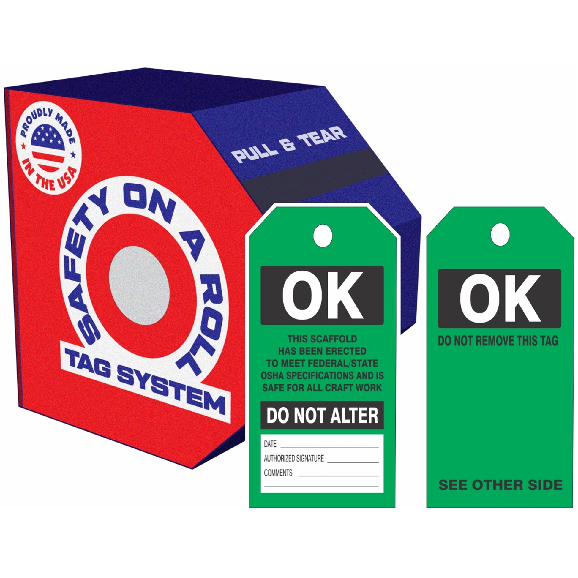 SCAFFOLD OK TAGS - SCAFFOLD OK TAGS, 6X3, Synthetic Roll 100