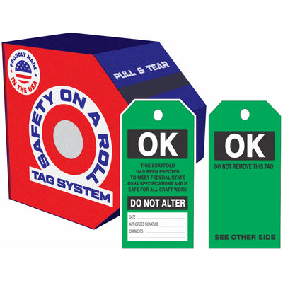 SCAFFOLD OK TAGS - SCAFFOLD OK TAGS, 6X3, Synthetic Roll 100