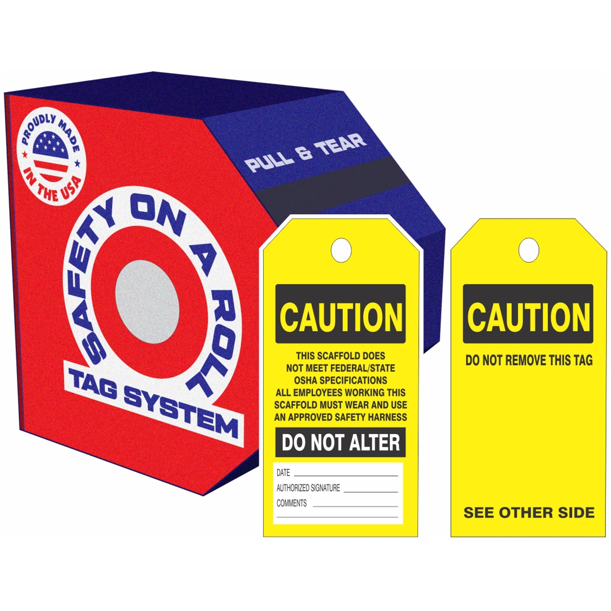 CAUTION SCAFFOLD TAGS - CAUTION SCAFFOLD TAGS, 6X3, Synthetic Roll 100