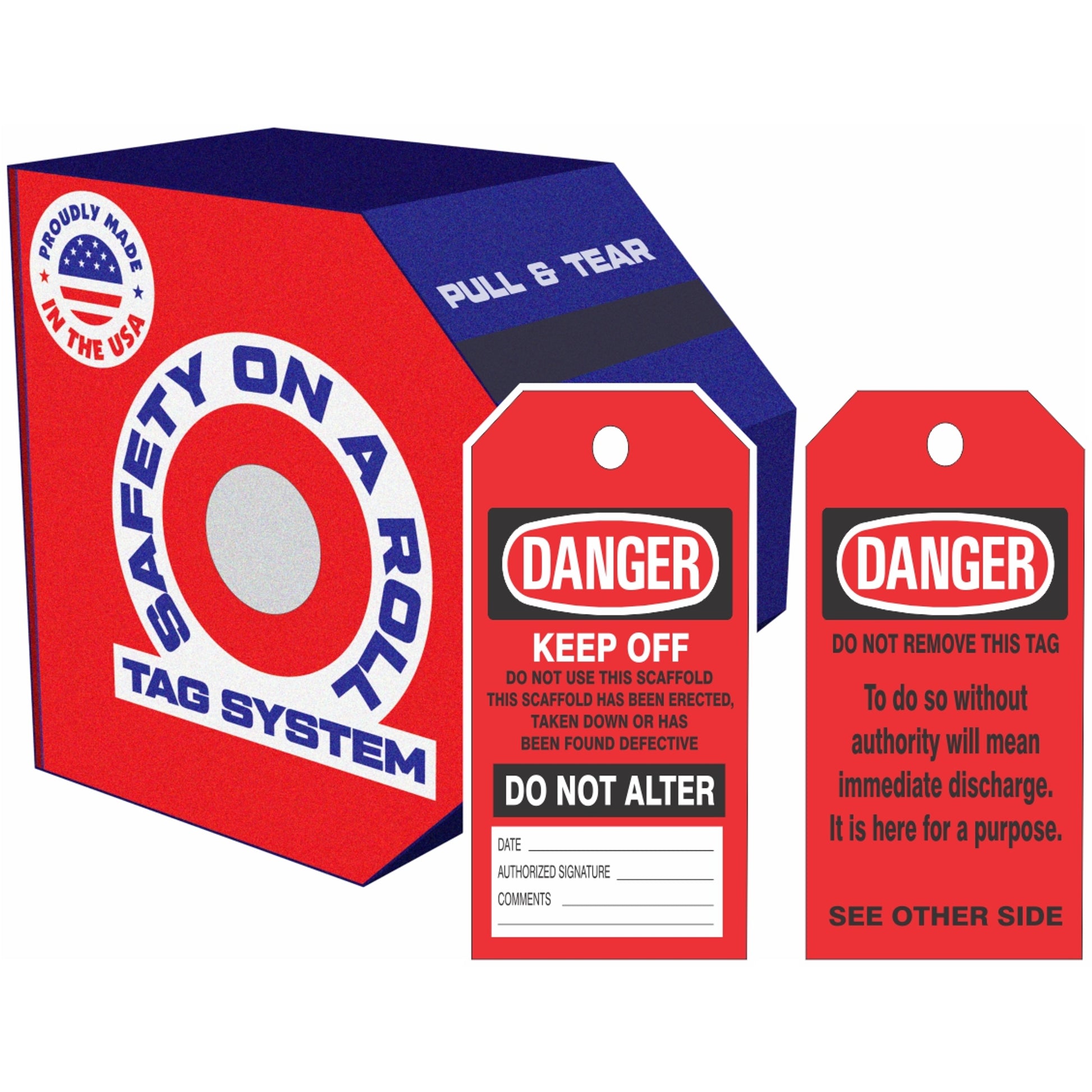 DANGER SCAFFOLD TAGS - DANGER SCAFFOLD TAGS, 6X3, Synthetic Roll 100