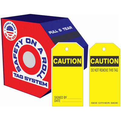 CAUTION BLANK TAG - CAUTION BLANK TAG, 6X3, Synthetic Roll 250