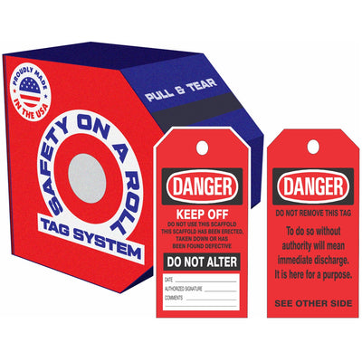 DANGER SCAFFOLD TAGS - DANGER SCAFFOLD TAGS, 6X3, Synthetic Roll 250