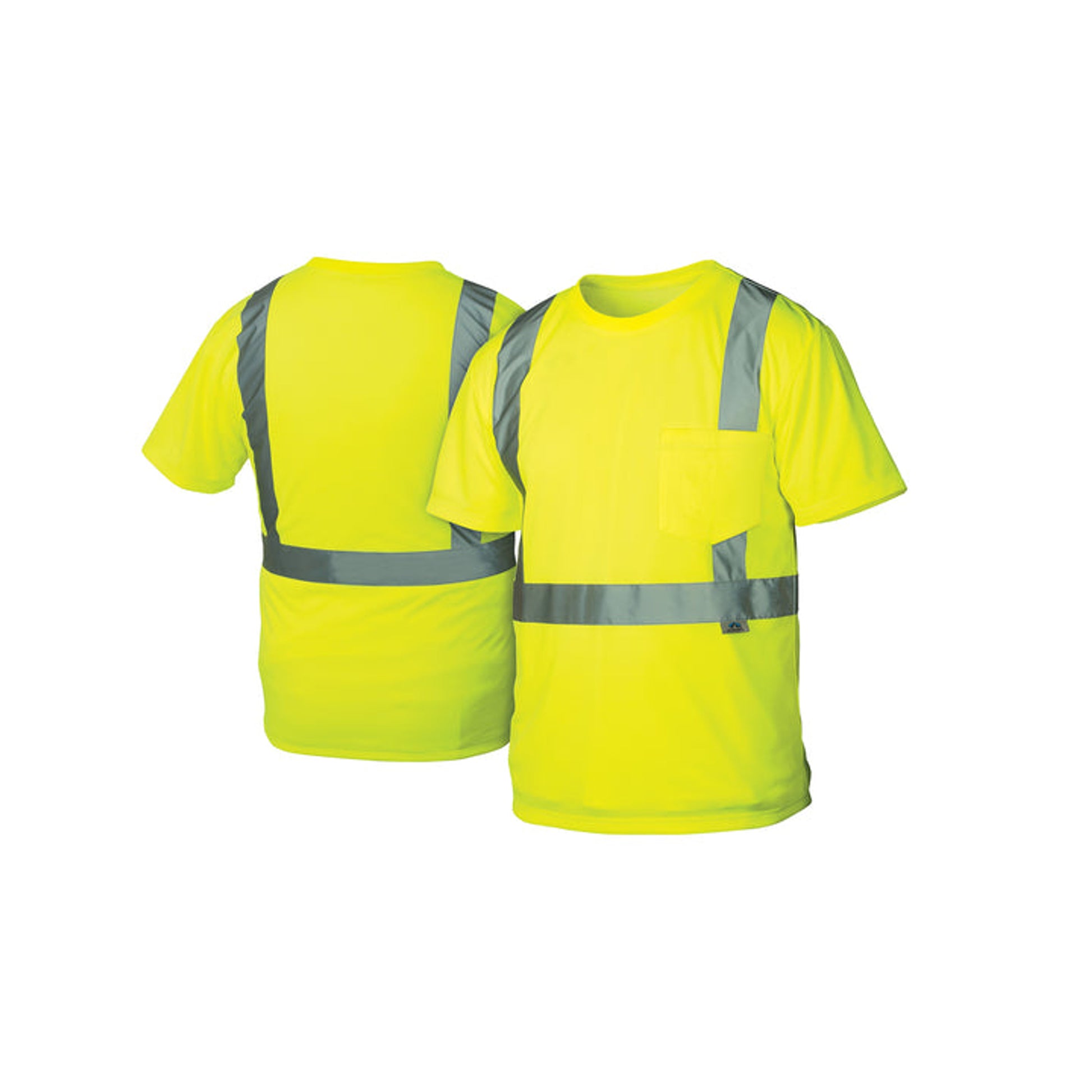 Pyramex - T-Shirt - Hi-Viz Lime T-Shirt Lightweight Polyester Moisture Wicking W/ 2" Reflective Striping