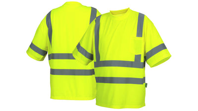 Pyramex RTS34 Class 3 Heat Sealed Short Sleeve Hi-Viz Lime T-Shirt