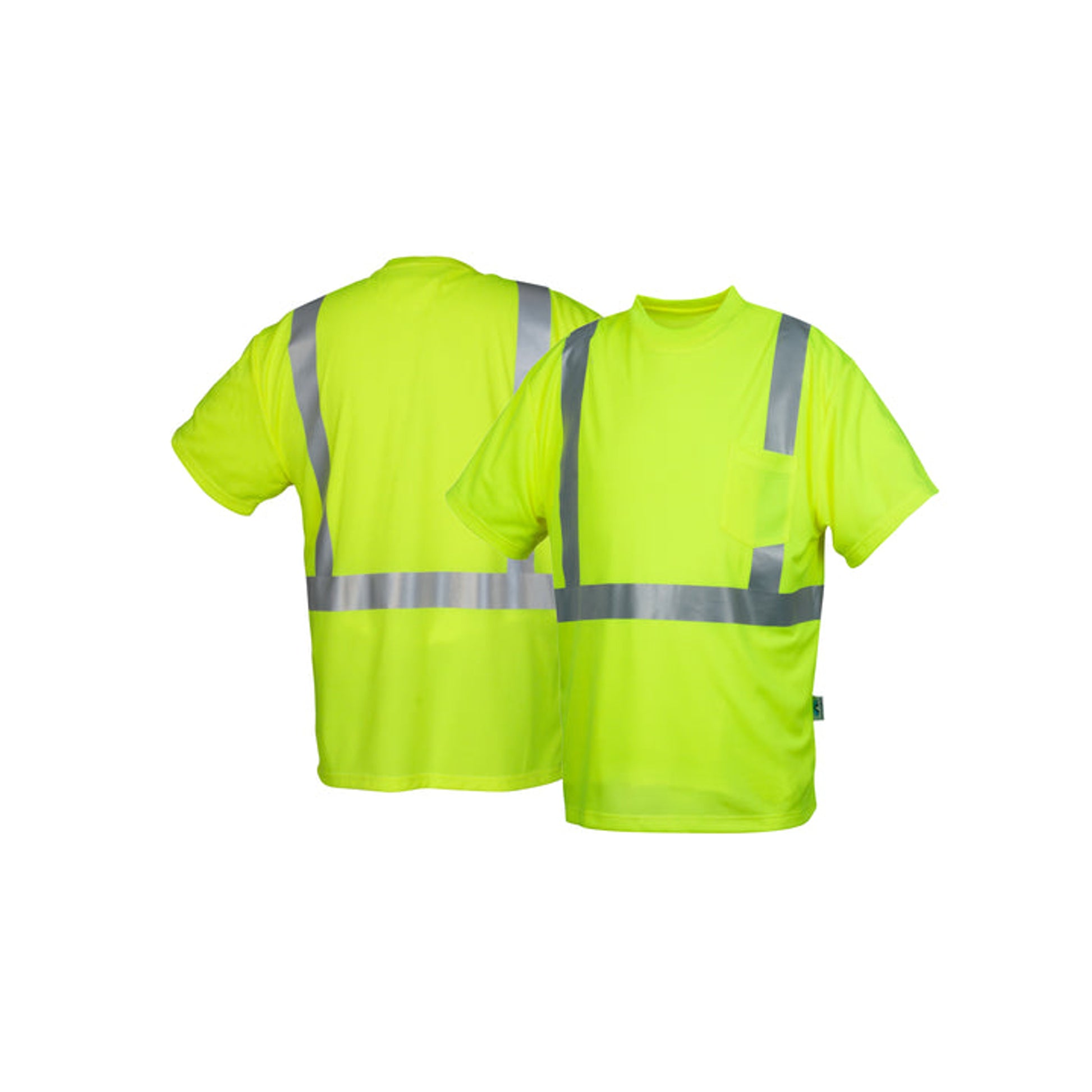 Pyramex-Short Sleeve Lime Heat Sealed T-Shirt 2'' Reflective Stripe