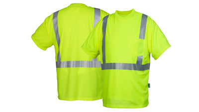 Pyramex RTSH21 Short Sleeve Hi-Viz Lime Heat Sealed T-Shirt