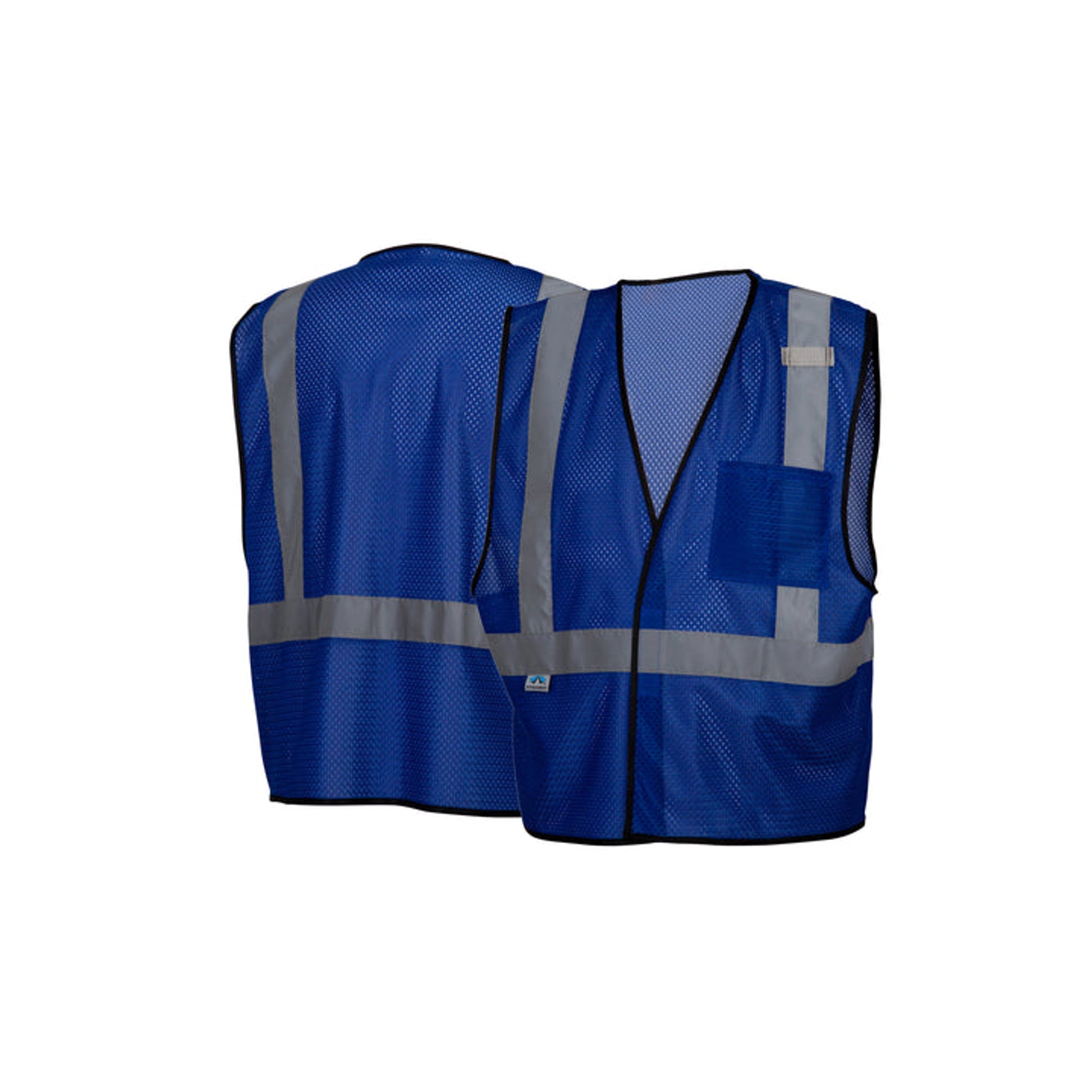 Pyramex- R Blue Vest W/Reflect 2'' Reflective Stripe & Hook And Loop Front Closure - Dual Sized
