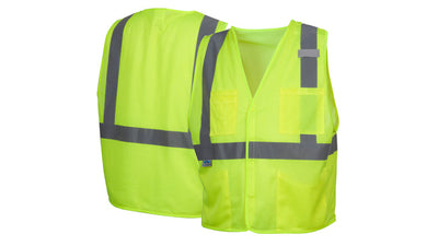 Pyramex RVHL20 Hook And Loop Hi-Viz Lime Vest