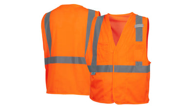 Pyramex RVHL20 Hook And Loop Hi-Viz Orange Vest