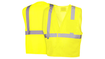 Pyramex RVHL25 Hi-Viz Lime With 5 Point D-Ring Vest