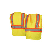 Pyramex - Vest - Hi-Viz Lime W/5 Point Break Breakaway Vest W/ 2" Reflective Striping W/Contrast Trim