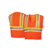 Pyramex - Vest - Hi-Viz Orange W/5 Point Break Breakaway Vest W/ 2" Reflective Striping W/Contrast Trim
