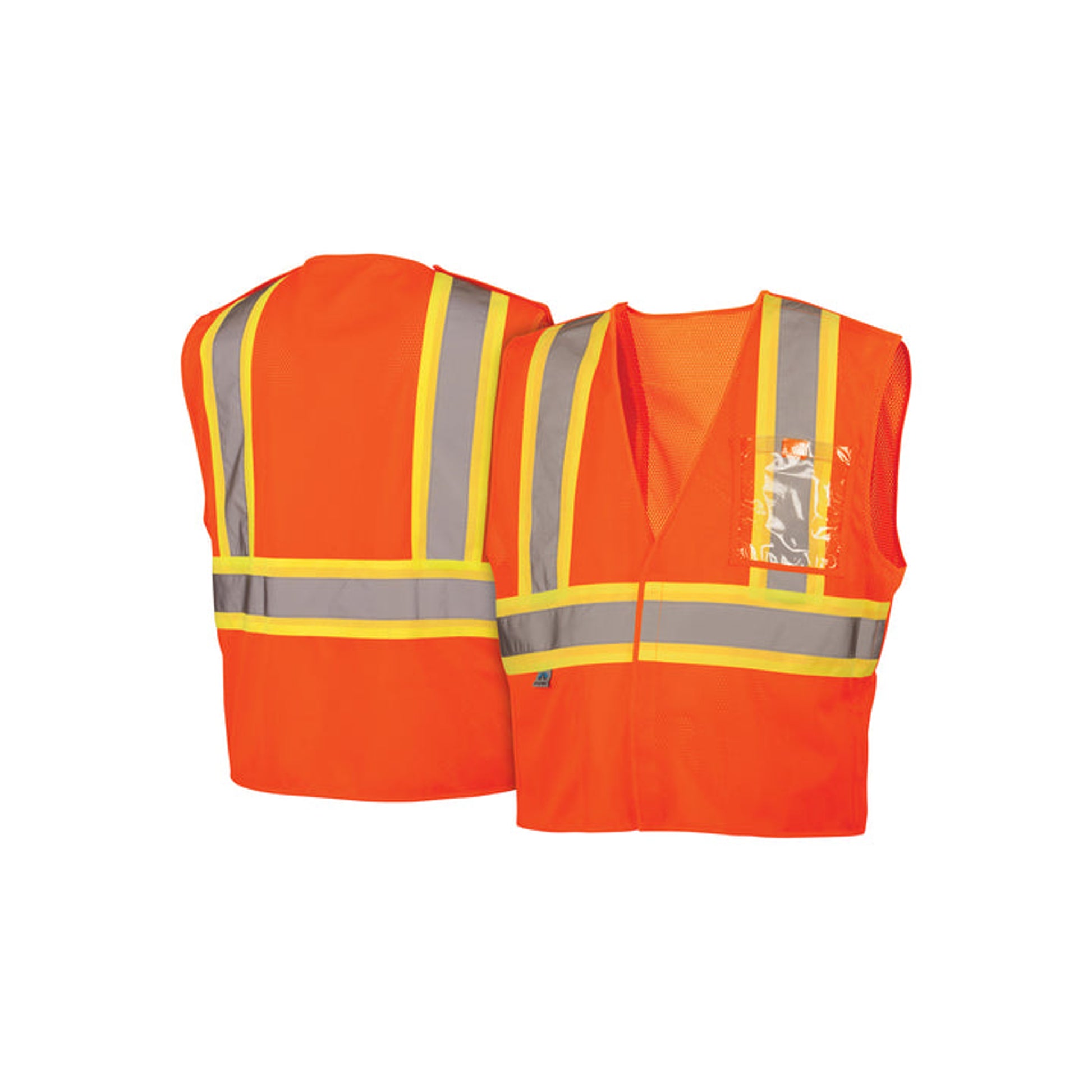 Pyramex - Vest - Hi-Viz Orange W/5 Point Break Breakaway Vest W/ 2" Reflective Striping W/Contrast Trim