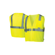 Pyramex - Vest - Hi-Viz Lime 2" Reflective Striping & Zipper Front Closure