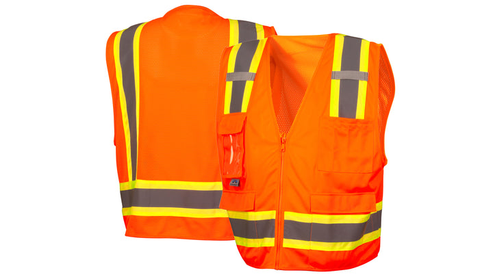 Pyramex - Class 2 Surveyor Vest W/Clear Pocket - Orange