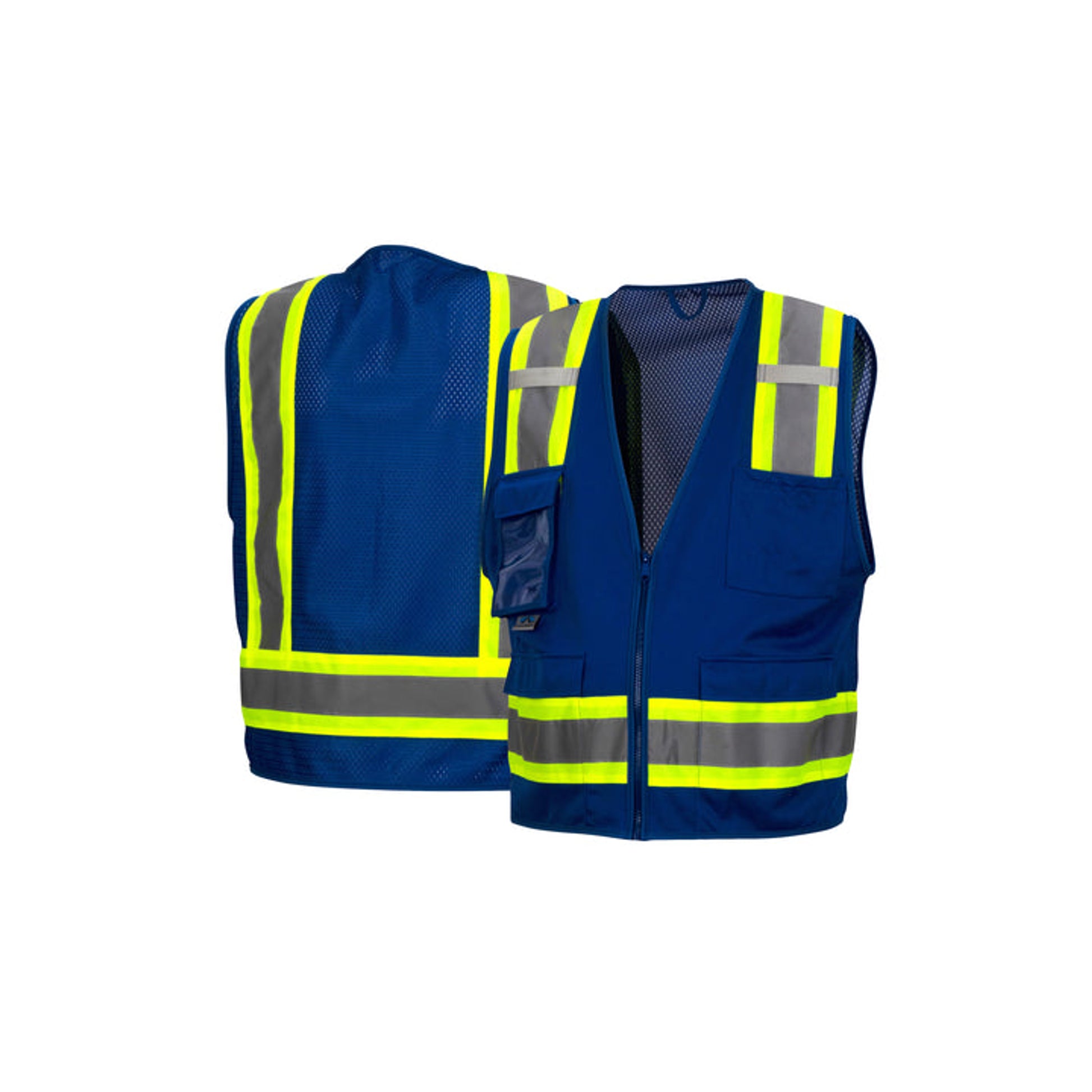 Pyramex- Survey Vest W/Clear Pocket-Blue