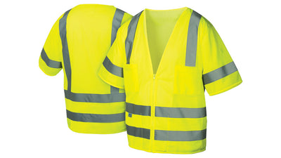 Pyramex RVZ31 Hi-Viz Lime Vest W/Zipper Front