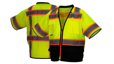 Pyramex RVZ37 Class 3 Mesh Surveyor Hi-Viz Lime Surveyor's Vest