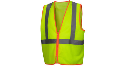 Pyramex RVZ40 Class 2 Contrast Trim Hi-Viz Lime Vest