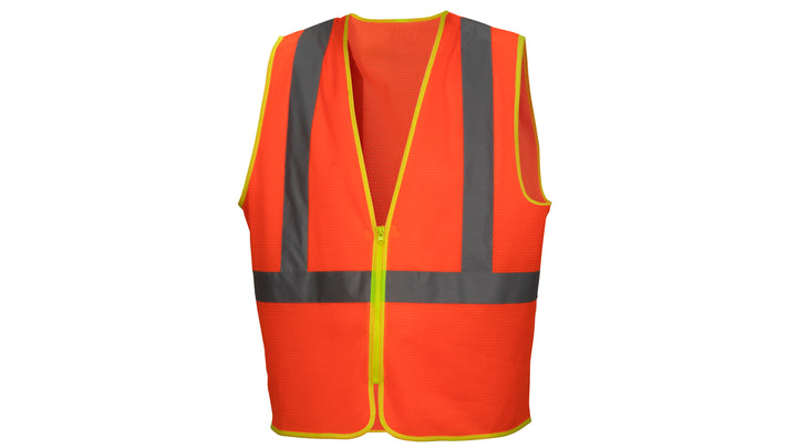 Pyramex-Class 2 Contrast Trim - Hi-Viz Orange 2'' Reflective Stripe & Zipper Front Closure