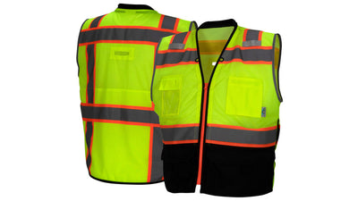 Pyramex RVZ46B Class 2 Hi-Viz Lime Surveyor's Vest