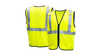 Pyramex RVZ52FR Class 2 Mesh Flame Retardant W/ Zipper Hi-Viz Lime Vest