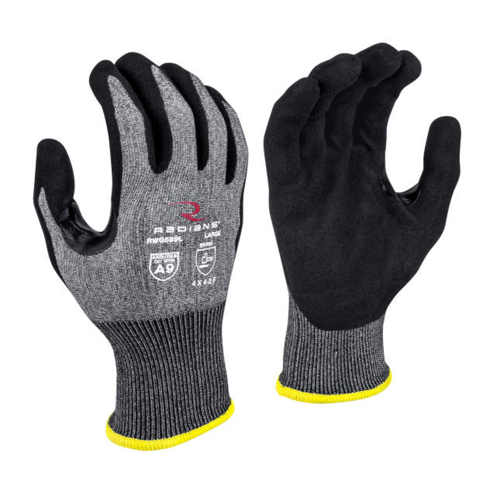 Radians Cut Protection Level A9 Sandy Foam Nitrile Coated Glove - RWG589