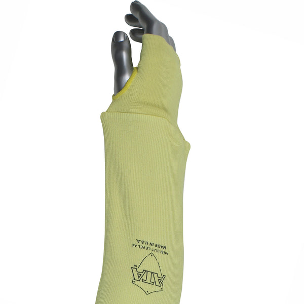 Kut Gard Cut Resistant Sleeve Single-Ply ATA Blended - Yellow - 100/EA - 330-WC-S-2X1-22