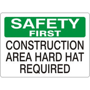 CONSTRUCTION AREA HARD HAT REQUIRED - CONSTRUCTION AREA HARD HAT REQUIRED, 7X10, Aluminum (.040)
