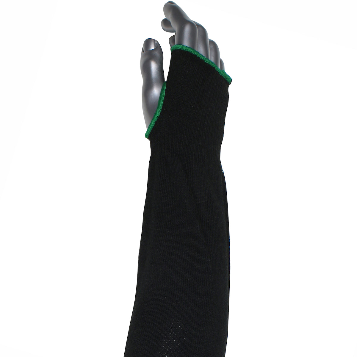 Kut Gard Single-Ply ATA / Modacrylic Blended Sleeve w/Thumb Hole - Narrow Width - Black - 12/EA - S10ATAFR/5BK-NW-ES6T