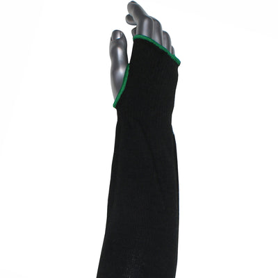 Kut Gard Single-Ply ATA / Modacrylic Blended Sleeve w/Thumb Hole - Narrow Width - Black - 12/EA - S10ATAFR/5BK-NW-ES6T