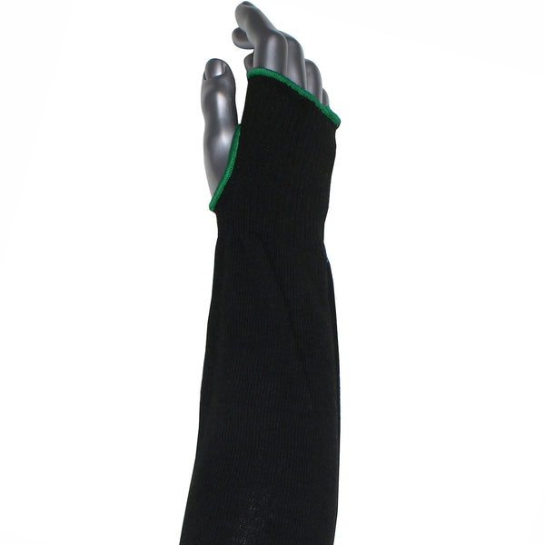 Kut Gard Single-Ply ATA / Modacrylic Blended Sleeve w/Thumb Hole - Wide Width - Black - 12/EA - S10ATAFR/5BK-EW-ES6T