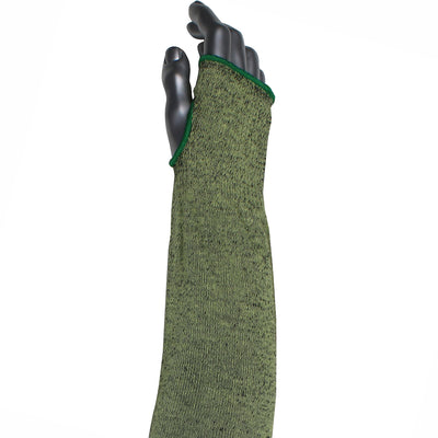 Kut Gard Single-Ply ATA Hide-Away FR / Modacrylic Blended Sleeve w/Thumb Hole - Wide Width - Green - 12/EA - S10ATAFR/5HA-EW-ES6T