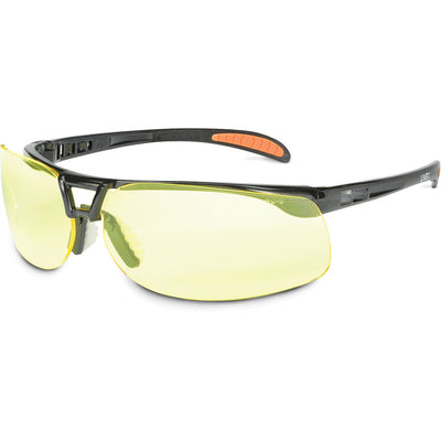 Uvex by Honeywell Protege Black Frame Amber Lens Hydroshield Anti-Fog Coating - S4222HS