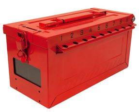 PORTABLE GROUP LOCKOUT BOX WITH KEY WINDOW