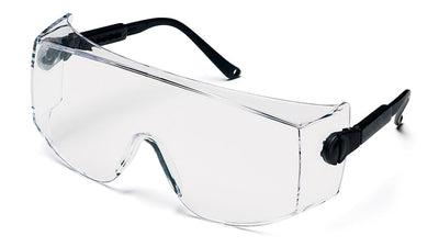 Pyramex Defiant Black Temple/Clear Lensover Prescription Jumbo Safety Eyewear