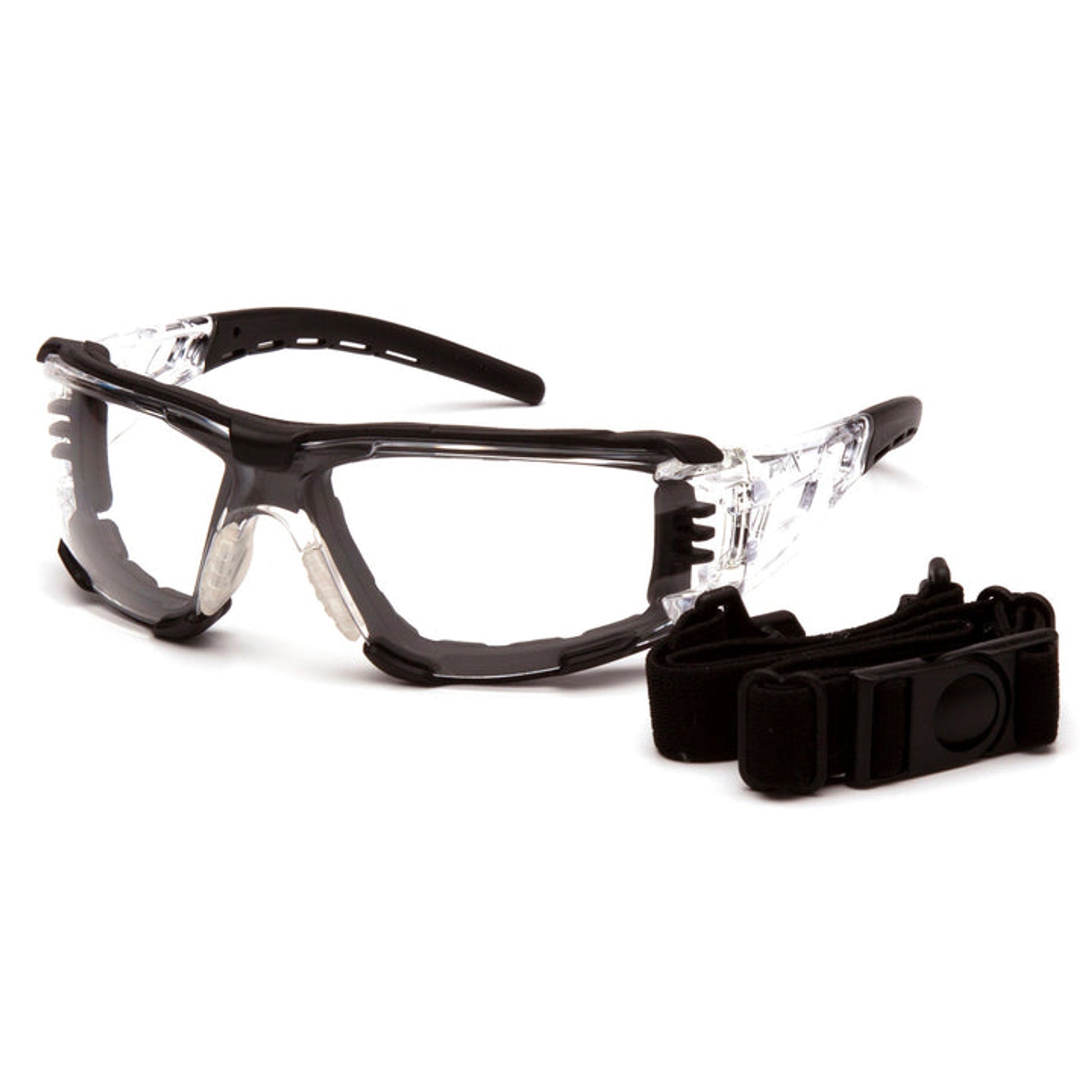 Pyramex - Fyxate - Black frameClear H2MAX Anti-Fog with Foam Padding - 12/Pair