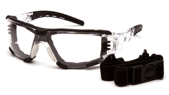 Pyramex - Fyxate - Black frameClear H2MAX Anti-Fog with Foam Padding - 12/Pair
