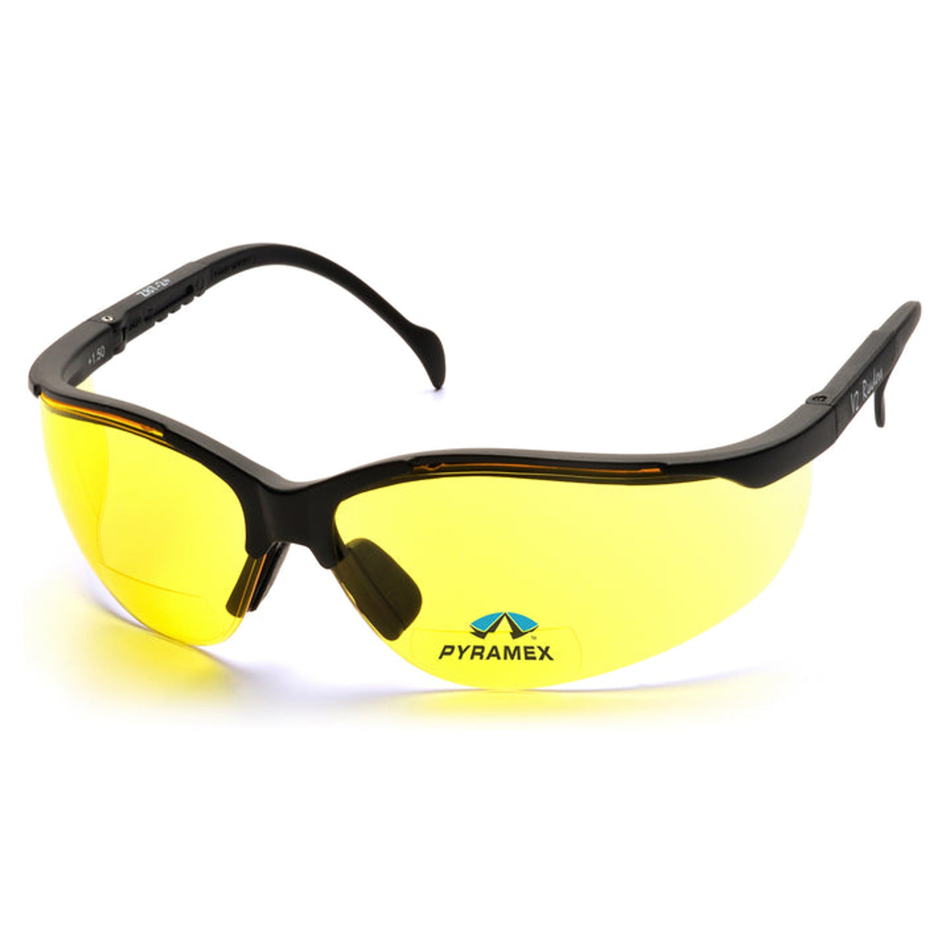 Pyramex - V2 Readers - Black Frame/Amber + 2.5 Lens - 6/Pair