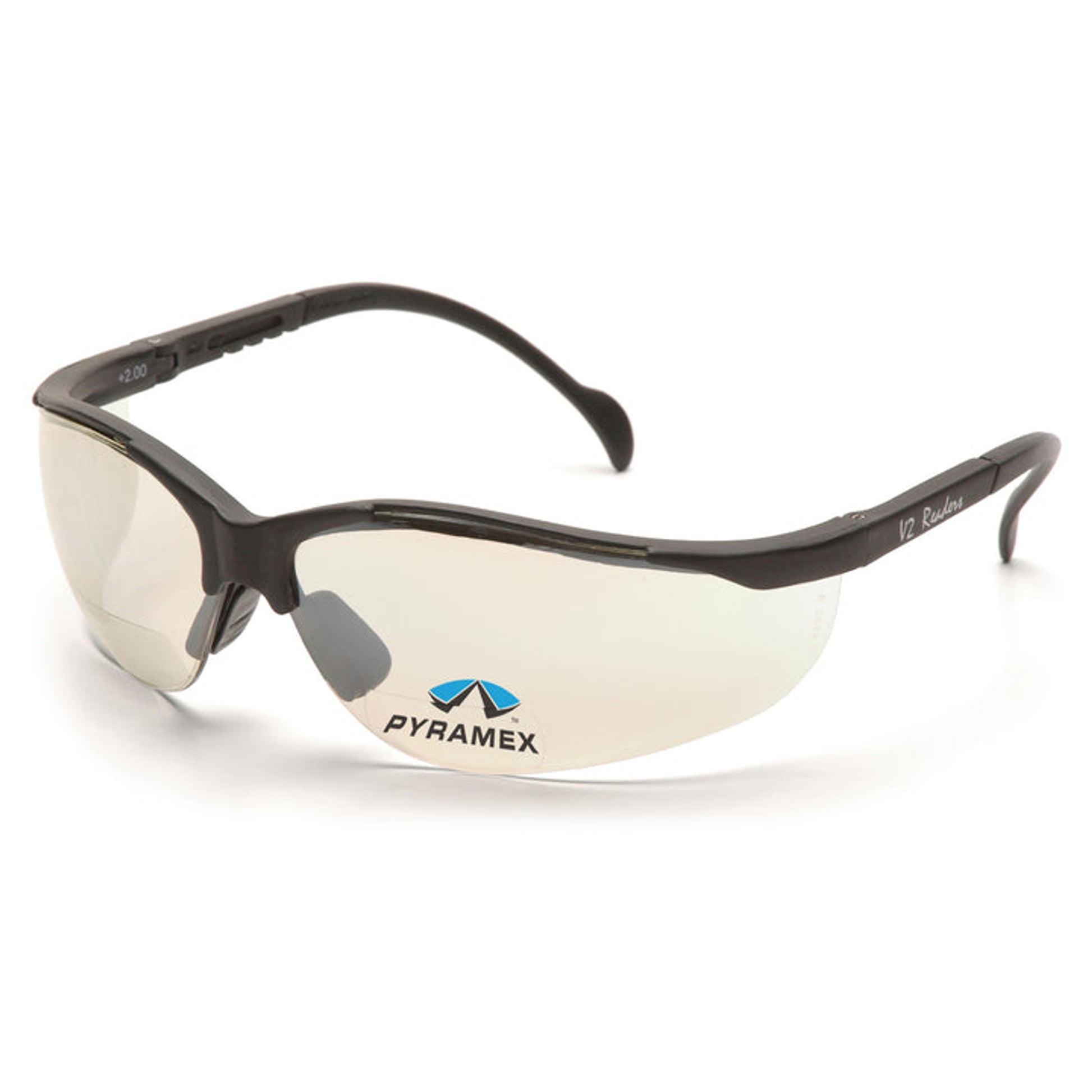Pyramex - V2 Readers - Black Frame/Indoor/Outdoor Mirror + 1.5 Lens - 6/Each
